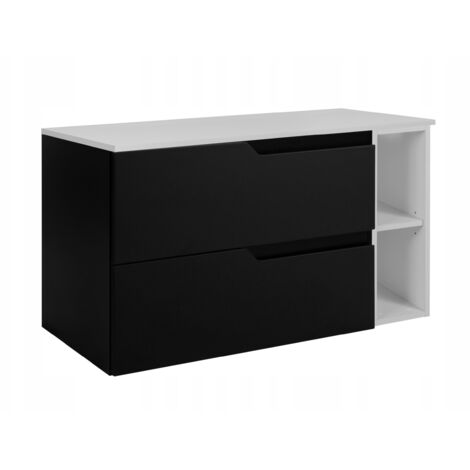 Waschtischunterschrank - 100 cm - Schwarz und Weiß - Modernes Design - Mit geräumigen Schubladen