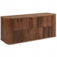 Waschtischunterschrank - 120 cm - Nussbaum - Modernes Design - Gerillte Fronten und weiches Futter