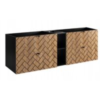 Hängende Waschtischunterschrank - 180 cm - Goldene Eiche - Modernes Design - Mit zusätzlichem Stauraum