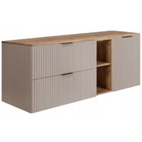 Waschtischunterschrank - 120 cm - Eiche Kashmir - Modernes Design - Soft Close und Platzsparend