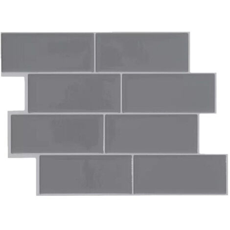 10 pcs 3D wall panels, splash-proof, kitchen wall decor, gray, 29.36×21.3cm
