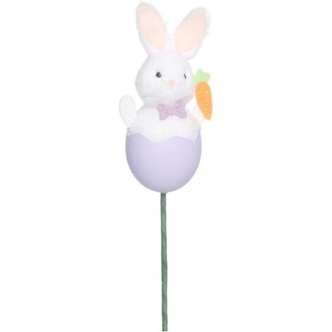 1 Piece Easter Ornaments – Spring Bunny and Basket Decoration, Foam Eggs and Carrots, Ideal for Decorating Your Interior, Purple (1/5)