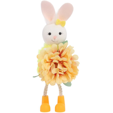 1 Piece Easter Bunny Figurine – Christmas and Seasonal Decoration, Ideal for Table and Gift, Yellow (1/5)