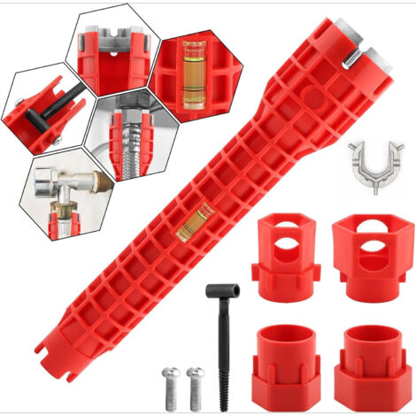 14-in-1 Multifunction Plumbing Wrench – Wrench for Faucet & Sink, Tool for Washbasin & WC Installation, Plumber Tool for Plumbing Work
