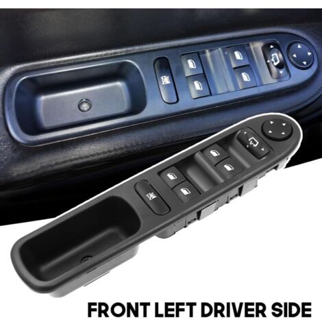 6554KT Fensterheberschalter vorne links (Fahrerseite), elektrischer Fensterheberschalter, kompatibel mit Peugeot 307, 307SW und 307CC