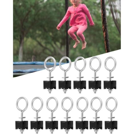 12-teiliges Trampolinschrauben-Set, Trampolinschrauben-Zubehör, Ersatzschrauben-Set für Trampoline, Trampolin-Stabilitätswerkzeug aus Stahl, für große und kleine Trampoline (1/3)