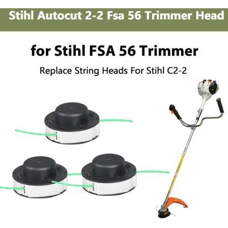3er-Pack Ersatzspulen Trimmerfaden für Stihl FSA 56, Rasentrimmerfaden für Stihl Autocut 2-2 FSA 56