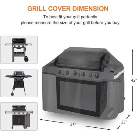 Verbesserte 55-Zoll-Grillabdeckung, wasserdicht und strapazierfähig, UV-Schutz, für Weber Spirit 200/300, Spirit II 300 (1/3)
