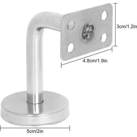 5 Stück Edelstahl 304 Handlaufhalterung, 60 mm Treppengeländerhalterung, Handlaufhalterungen für flache Treppen im Innen- und Außenbereich (50 mm Durchmesser) (1/4)