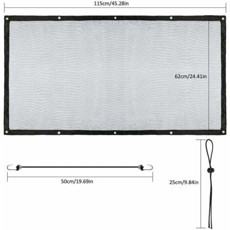 Tragbares Auto-Sicherheitsnetz für Haustiere, Schutznetz fürs Auto, Trennnetz für Hunde und Katzen mit Haken und Seilen, universelles Trenngitter fürs Auto, 115 cm x 62 cm