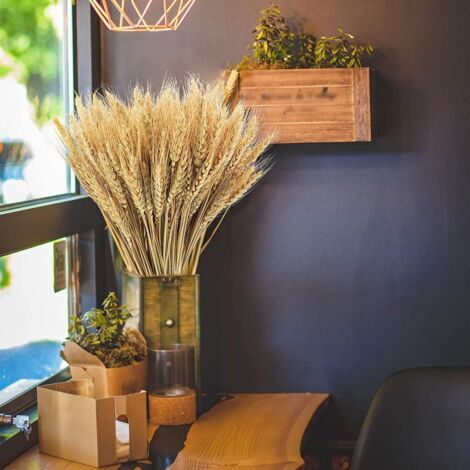 Trockenblumen, 100 Stück getrocknete Weizensträuße, 40 cm großer Naturblumenstrauß für Vasen, Dekoration für Schlafzimmer und Wohnzimmer, Tischdekoration für Hochzeitsfotos (1/4)