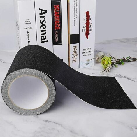Rutschfester Klebestreifen für Treppen, abriebfest, rutschfest für mehr Sicherheit, für Leitern, für den Innen- und Außenbereich, hohe Haftung, 15 cm x 5 m, schwarz