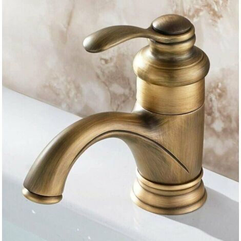 CCYKXA Antiker Retro-Wasserhahn im europäischen Stil, Waschbeckenarmatur, Bronze, dekorativer Retro-Wasserkocher, Sprühfarbe, Sonne, Büro, Bar, Badezimmer, Waschmaschine