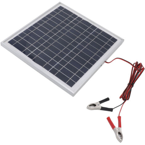 Tragbares 50-W-Solarpanel mit monokristallinem Silizium, Aluminiumrahmen, 30 m Kabel, roten und schwarzen Batterieklemmen, 18 V Gleichstrom, für Wohnmobile und Wanderungen (1/3)