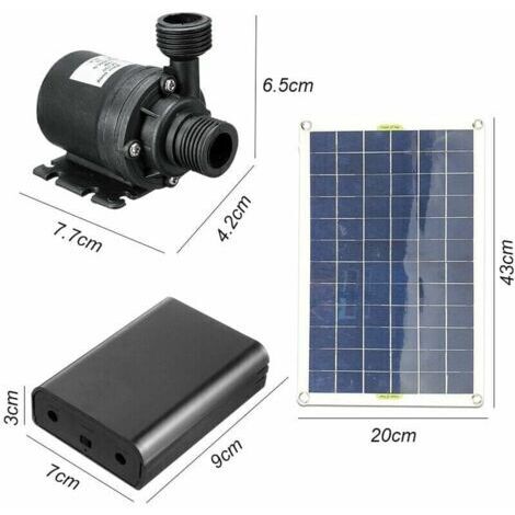 Cyslmuk – 50-W-Solarpumpe – Dauerbetrieb – Fördermenge 800 l/h – Förderhöhe 5 m – 12-V-monokristallines Siliziumpanel