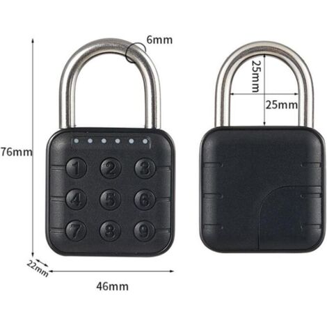 Außenliegendes, zurücksetzbares Zahlenschloss mit digitalem Schloss und 6-stelligem Zahlencode für Gepäck, Büros, Schließfächer und Express-Fahrzeuge (1/3)