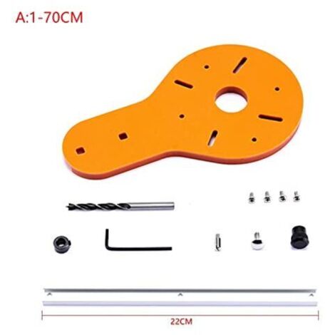 Kreisschneidvorrichtung für elektrische Oberfräse, Holzfräser, Holzbearbeitungsfräser, Kreisnutfräser, Werkzeugzubehör (A: 1-70 cm) (1/3)