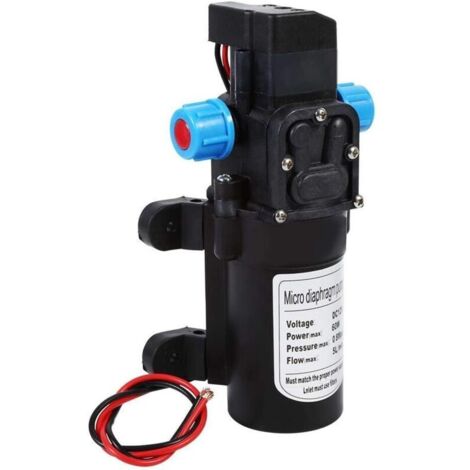 Hochdruckwasserpumpe, 12 V Gleichstrom, 5 l/min Membranwasserpumpe, selbstansaugende Sprühpumpe, 116 PSI mit Klemmen für Boot, Wohnmobil, Camper