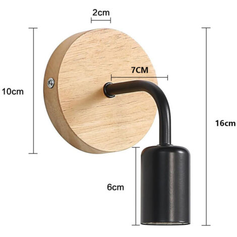 2er-Pack industrielle Wandleuchten für den Innenbereich, Holz-Wandleuchten, Schwarz, Metall-Wandlampe, Retro-Wanddekoration, für Wohnzimmer und Schlafzimmer. Leuchtmittel nicht enthalten. (1/3)
