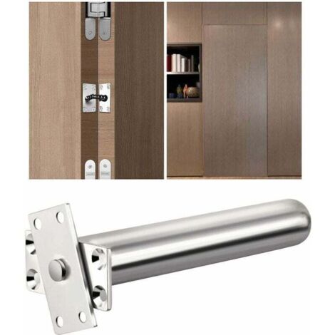 Unsichtbare Türschließer, Holztür für Zuhause, Automatische Türschließer, Verdeckt, Leicht, Federverstellbares Scharnier, Türschließer-Hardware, Schwarz/1339 (Farbe: Silber)
