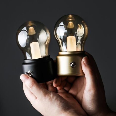 Retro-Nachtlichtbirne, Mini-USB-Ladegerät, warmweißes LED-Licht, Nachttischlampe, Tischlampe, 2 Stück