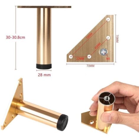 Stück verstellbare Möbelfüße, 30 cm, moderne Sofabeine, goldene Bettbeine, Ersatzfüße für Tisch und Schrank