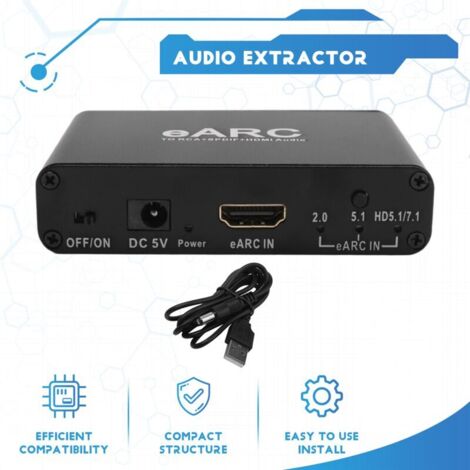 PROZOR HDMI ARC Audio Extractor, 192 KHz DAC-Konverter ARC Audio Stereo Audio 5 Mm Klinken PROZOR HDMI ARC Audio Extractor, 192 KHz DAC-Konverter ARC Audio Stereo Audio 5 Mm Klinken