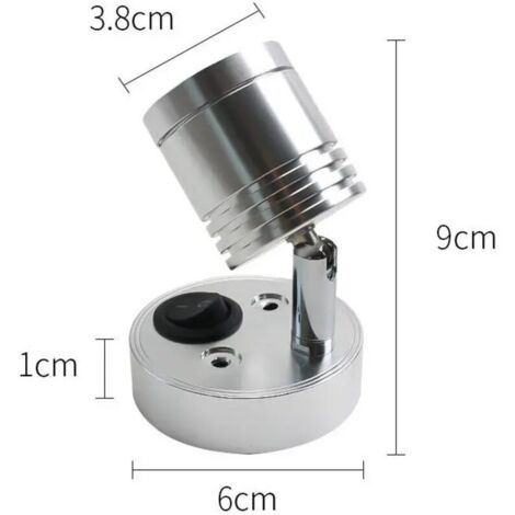 Due pezzi, lampade da lettura per interni, applique a LED per interni per camper, faretti per auto e yacht con interruttori