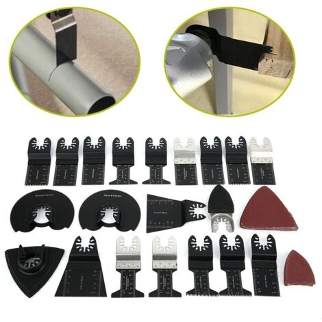 SJLERST 18 lame per utensili multifunzione, lame per seghe oscillanti, accessori per utensili multifunzione oscillanti compatibili con Worx, Dewalt, Makita, Bosch, Fein Multimaster, ecc.