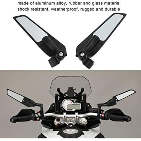 (Confezione da 2) Specchietto retrovisore per moto, specchietto fisso modificato, specchietto grande adatto al parabrezza di Kawasaki Yamaha.
