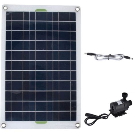 Kit pompa acqua solare con pannello da 12V e portata di 800 l/h, silenzioso, ecologico, resistente, realizzato in silicone e plastica, per uso in giardino.