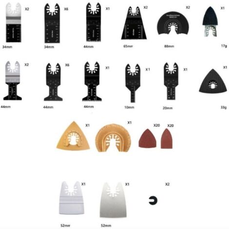 Set di accessori per utensili oscillanti da 72 pezzi, kit di lame professionali per utensili multifunzione per il taglio di legno/metallo/plastica, lame universali per seghe oscillanti compatibili con