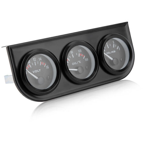 Kit triplo 3 in 1 SJLERST: voltmetro acqua 12V, indicatore temperatura olio, manometro pressione, contagiri.