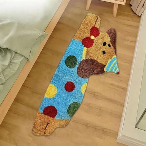 Zerbino con bassotto - Zerbino natalizio con design a cartoni animati, decorazioni natalizie, zerbino antiscivolo, ideale per gli amanti dei cani (1/4)