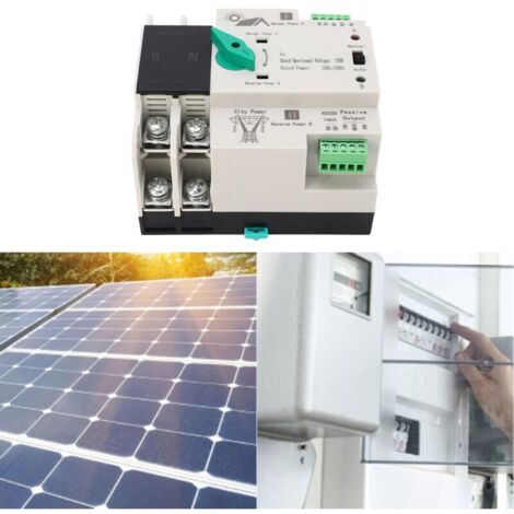 Interruttore di trasferimento automatico a doppia alimentazione 2P, regolatore di sincronizzazione, commutazione rapida in millisecondi, AC 230V 50/60Hz da fotovoltaico a rete, 80A