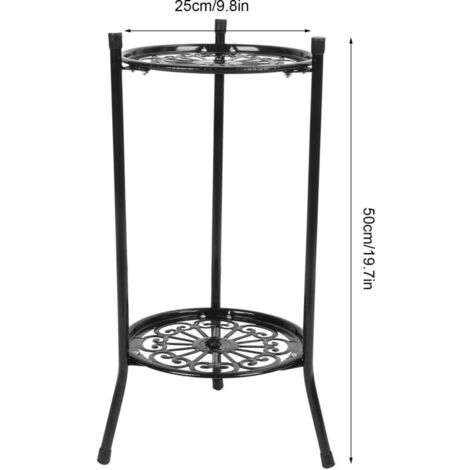 Supporto per piante in metallo a 2 livelli Eosnow, porta vasi da fiori, espositore, decorazione per la casa, accessori da giardino, nero
