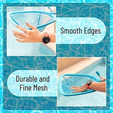 CSPARCV Rete per skimmer da piscina 62x28 cm con asta, rete per la pulizia delle foglie da 60 cm, skimmer a maglia fine con asta per la pulizia di laghetti da giardino, fontane, vasche da bagno, spa e (1/3)