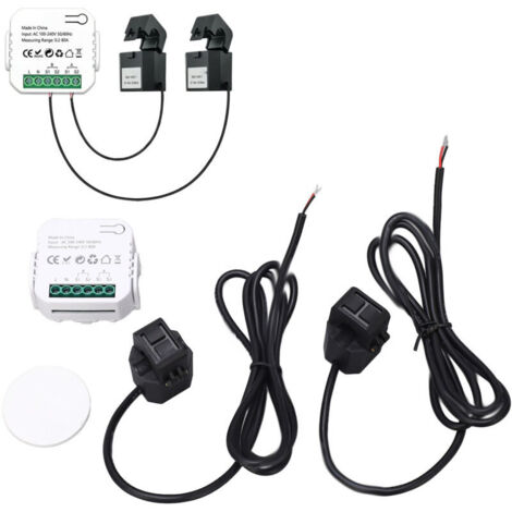 Monitor di energia intelligente WiFi Eosnow, misuratore di elettricità a pinza monofase, 100-240 V CA, per elettrodomestici, nero PJ-1103A