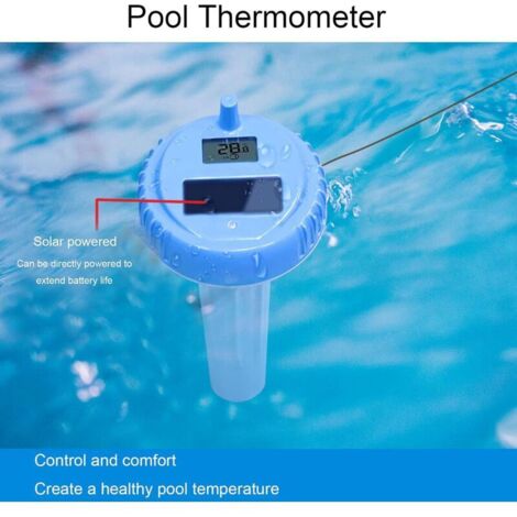 Termometro solare digitale galleggiante e wireless di facile lettura per piscine, parchi acquatici, sorgenti termali e bagni.