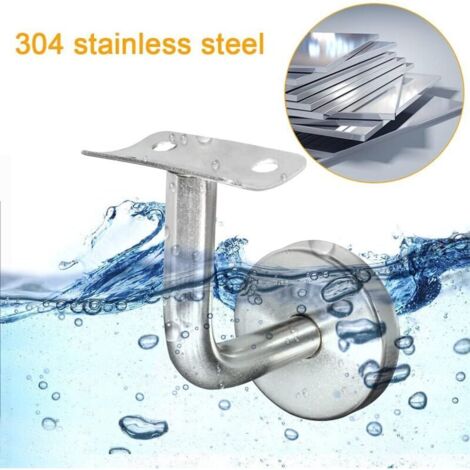 CSPARCV Supporto per corrimano in acciaio inox 304 per ringhiere di scale, ringhiere in legno a parete, argento (4 pezzi)