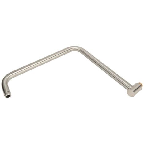 Prolunga per soffione doccia con flangia, braccio doccia a S, staffa a parete, tubo doccia girevole in acciaio inox per bagno spazzolato
