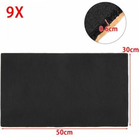 9 pezzi di schiuma isolante acustica da 6 mm, 30 cm x 50 cm x 6 mm, insonorizzazione, scudo termico, isolamento per auto, riduzione del rumore, schiuma smorzante per auto, camion e veicoli. (1/4)