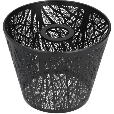 Paralume in ferro battuto intagliato a forma di albero della foresta E27 Mini paralume per lampada da tavolo camera da letto comodino Decorazione Nero (1/3)