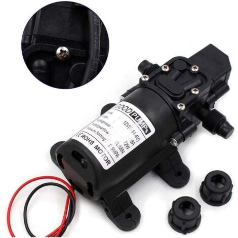 – Pompa ad alta pressione 12V 6A 72W – Portata 6L/min – Pressione massima 7kg – Protezione termica e antivibrazione – Per fluidi non corrosivi