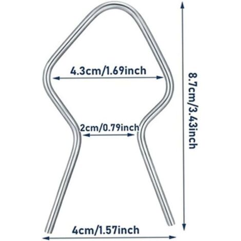 Confezione da 100 fascette stringicavo portatili in acciaio zincato a forma di T per cavalli, pecore, fattoria, giardino, recinzioni sportive, argento (quadrate) (1/3)