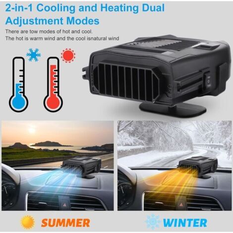CSPARCV 1 pz 150W 12V Sbrinatore per parabrezza auto Riscaldatore portatile per auto Ventilatore di raffreddamento 2 in 1 Riscaldatore portatile per auto Sbrinatore Riscaldatore per auto con girevole