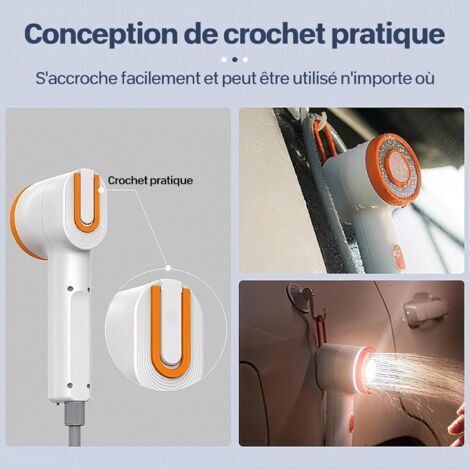 Pompa doccia portatile ricaricabile, kit doccia impermeabile da campeggio con soffione a 4 modalità, display intelligente - per campeggio, escursionismo, spiaggia, attività all'aperto (1/4)