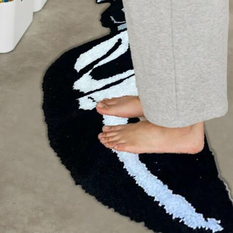 CCYKXA Tappeto in pelliccia con motivo teschio e coltello (2 pezzi), tappeto horror spaventoso, tappeto da comodino, tappetino da pavimento, tappeto morbido, copridivano, tappeto da camera da letto, z (1/4)