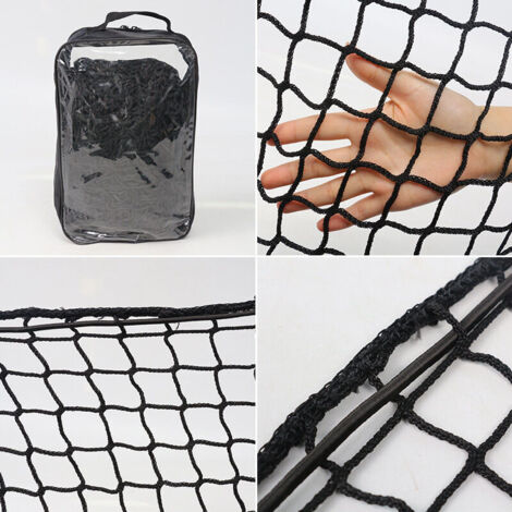 Rete per rimorchio, 2 x 3 m, per carico e trasporto, per bagagliaio auto, a maglia fine (nera) (1/3)