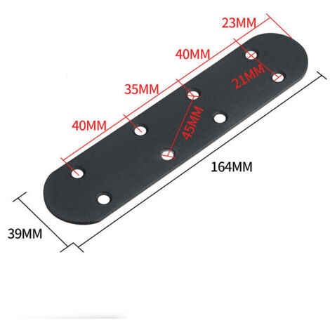 6 pezzi di piastre piatte perforate, staffe di fissaggio piatte dritte, staffe angolari piatte, supporti angolari piatti in metallo, piastre di collegamento in metallo, 164x39x2,8 mm (1/3)